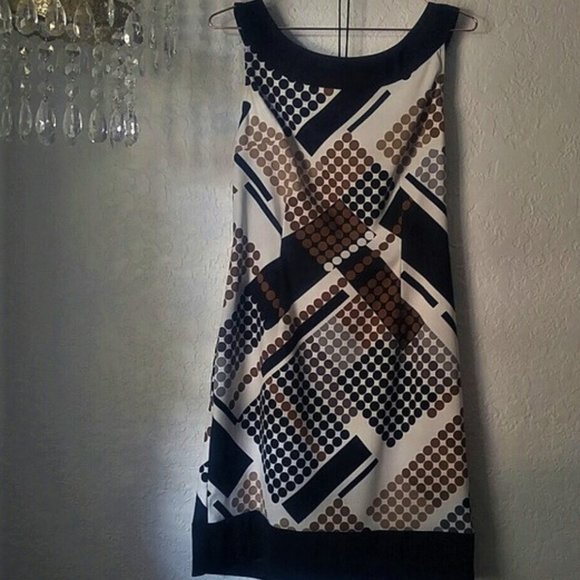 connected apparel Dresses & Skirts - Connected Apparel Polyester Spandex Abstract Sheath Center Zip Sleeveless Dress